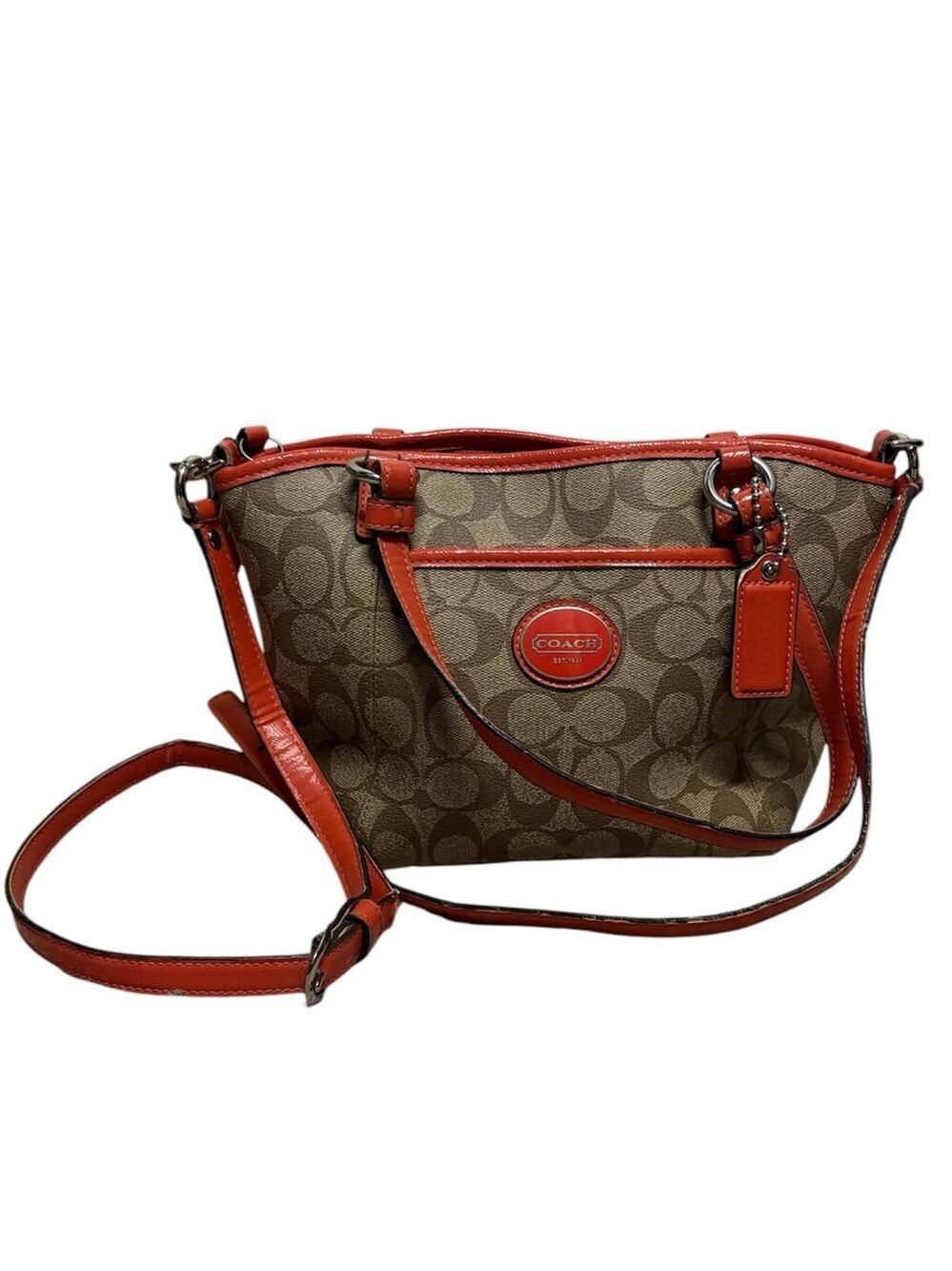 Coach Peyton bag shoulder tote crossbody purse 2012 brown orange clean authentic